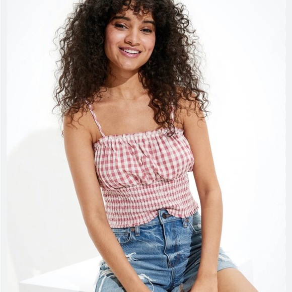 American Eagle Outfitters Tops - American Eagle Gingham Smocked Sleeveless Top